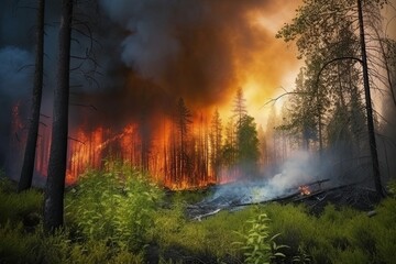 Fototapeta na wymiar Ecological disaster, forest fire