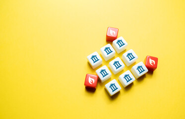 Fire in the banking financial system. Concept of crisis. Bank fall. Stress test. High percentage of...