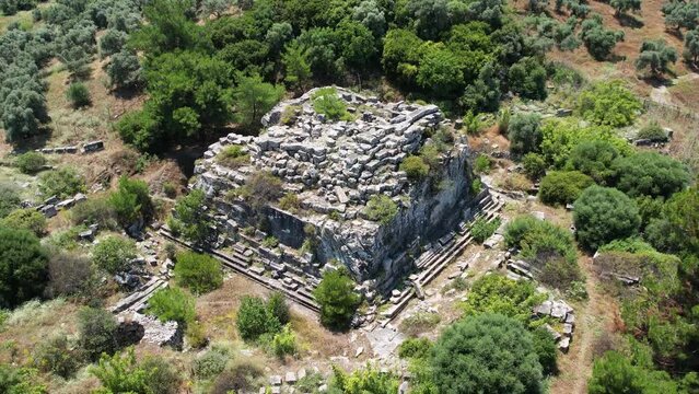 The ruins of the Belevi mausoleum near the ancient city of Ephesus, Sel&ccedil;uk, İzmir, Turkey.