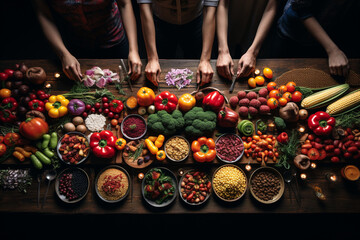 people from all walks of life coming together to embrace a plant-based lifestyle and celebrate World Vegetarian Day Generative AI