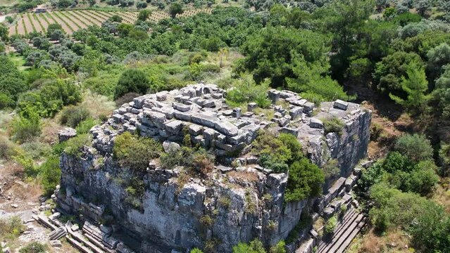 The ruins of the Belevi mausoleum near the ancient city of Ephesus, Sel&ccedil;uk, İzmir, Turkey.