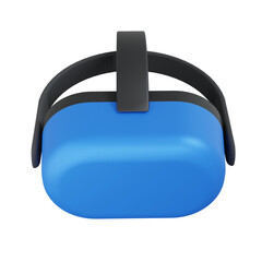 Fototapeta premium 3D Blue Black VR Headset. Cut Out.