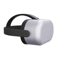 3D Silver Black VR Headset. Cut Out.