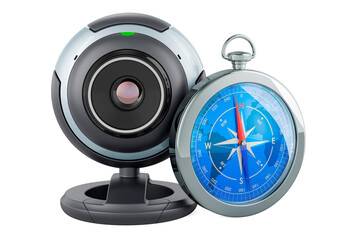 Webcam with compass, 3D rendering