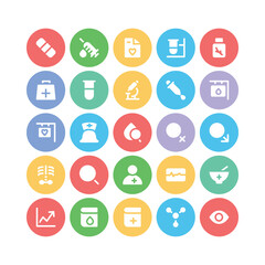 Pack of Medical Instruments Flat Round Icons

