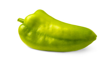 Green bell pepper on white background