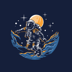 astronaut logo vector
