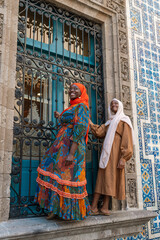 Fototapeta na wymiar African mom and daughter traveling