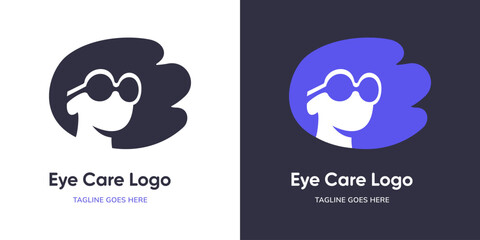 Eye vector logo design template. Modern minimal flat design style. Vector illustration.