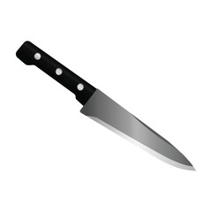 shiny realistic chef kitchen knife vector illustration