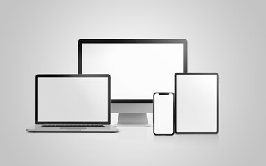 Blank Devices isolated in a white background
