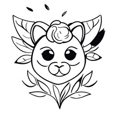 bear vector illustration doodle line art