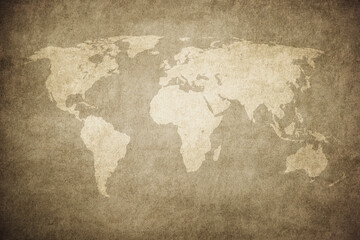 Fototapeta na wymiar Old map of the world in grunge style. Perfect vintage background..