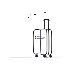 continuous line luggage vector illustration doodle line art