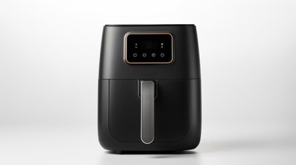 Air fryer machine cooking potato fried in kitchen. Lifestyle of new normal cooking. Created using generative AI tools.