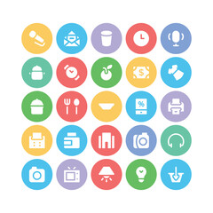 Flat Icons of Shopping and Purchase
