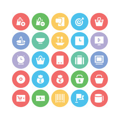 Pack of Retail Flat Round Icons

