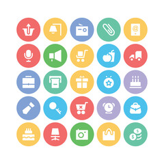 Flat Icons of Shopping Accessories 

