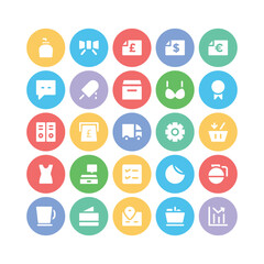 Set of Business and Commerce Flat Icons


