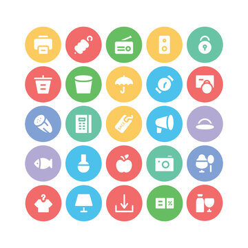 Set of Business and Ecommerce Flat Icons

