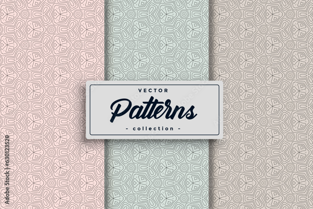 Fototapete collection of swatches seamless pattern vector background diverse compilation of seamless patterns h