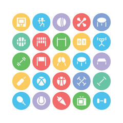 Pack of Sports and Leisure Flat Icons

