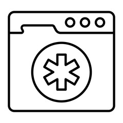 Hospital Web Page Line Icon
