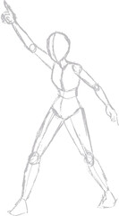 Woman reference body draw