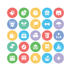 Set of Transport and Travel Flat Icons

