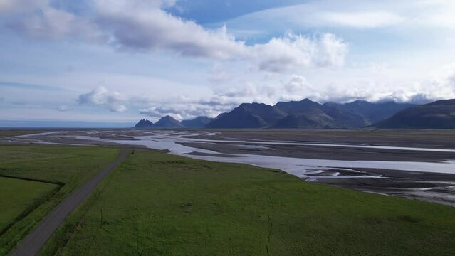 DRONE FOOTAGE: Vestrahorn Mountain is located on the Stokknes Peninsula, close to the town of H&ouml;fn. Unlike most of the mountains in Iceland, it is made out of iron- and magnesium-rich gabbro rock.