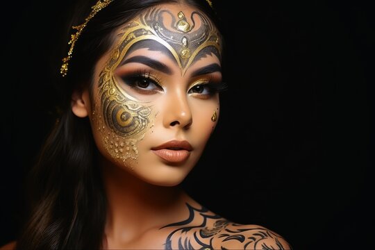 Gold Face Paint Makeup
