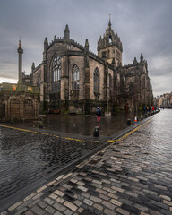 Exterior of St Giles Cathedral on the Royal Mile, Edinburgh, Scotland