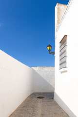 photograph taken from a street in the city of Medina Sidonia, Cadiz, Spain