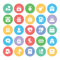 Love Flat Round Icons
