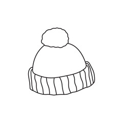 Hand drawn Kids drawing Cartoon Vector illustration beanie icon Isolated on White Background