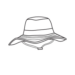 Hand drawn Kids drawing Cartoon Vector illustration camping hat Isolated on White Background
