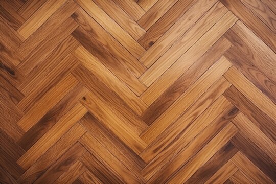 Herringbone parquet texture background. Wooden floor patterned surface. Geometric oak and walnut backdrop, classic and stylish.