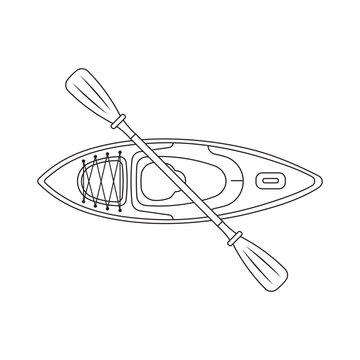 recommend clip art: Hand drawn Kids drawing Cartoon Vector illustration kayak icon Isolated on White Background