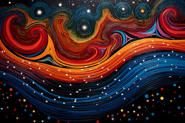 Vibrant Aboriginal Needlepoint: A Psychedelic Journey