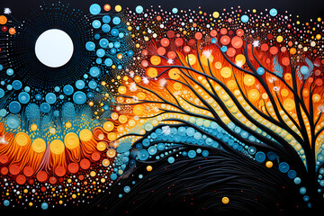 Trippy Psychedelic Aboriginal Needlepoint Design