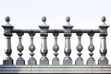stone railing isolated on white background.