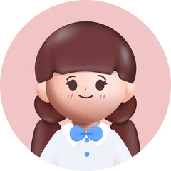 3d rendering Happy cute Students Back to school character design.