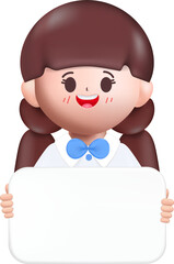 3d rendering Happy cute Students Back to school character design.