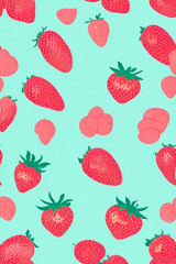 Papel de Parede Imagem de Padrões de Morango