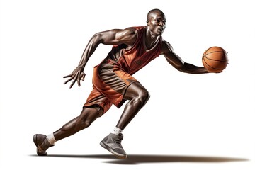 basketball player isolated on white background.