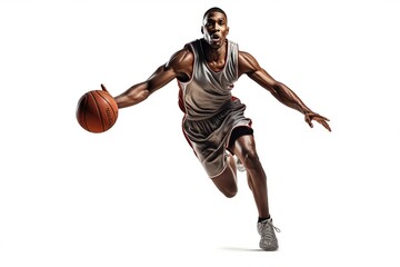 basketball player isolated on white background.