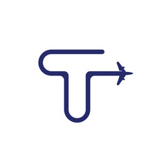 Letter T, Travel agency business logo. transport, logistics delivery logo design