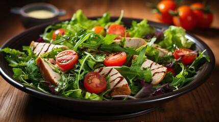 Delectable Chicken and Tomato Salad with Mixed Greens