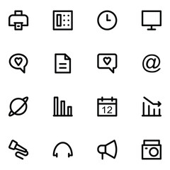 Set of Communication Gadgets Line Icons

