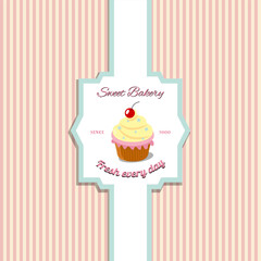 Sweet candy shop poster label in vector